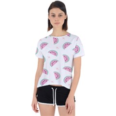 Fresh Watermelon Slices Texture Open Back Sport T-shirt