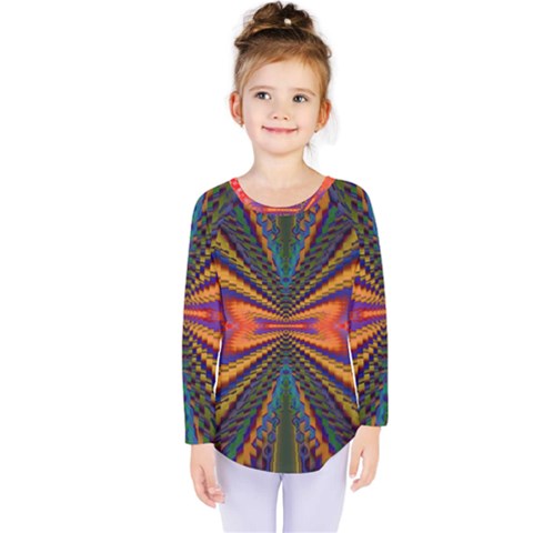 Casanova Abstract Art-colors Cool Druffix Flower Freaky Trippy Kids  Long Sleeve T-shirt by Ket1n9