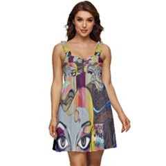 Graffiti Mural Street Art Painting Ruffle Strap Babydoll Chiffon Dress by Ket1n9