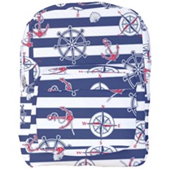 Seamless Marine Pattern Full Print Backpack by Ket1n9