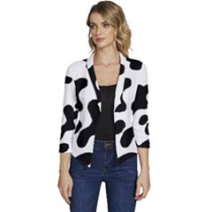 Cow Pattern Women s Casual 3/4 Sleeve Spring Jacket by Ket1n9