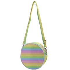 Cute Pastel Rainbow Stripes Crossbody Circle Bag