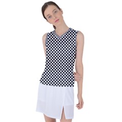 Black And White Checkerboard Background Board Checker Women s Sleeveless Sports Top by Hannah976