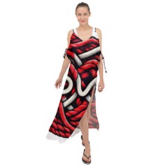 Love Rope Cartoon Maxi Chiffon Cover Up Dress by Bedest