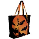 Halloween Bats Moon Full Moon Zip Up Canvas Bag View2