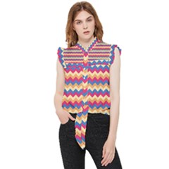 Zigzag Pattern Seamless Zig Zag Background Color Frill Detail Shirt