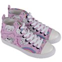 Beautiful Cute Animals Pattern Pink Women s Mid-Top Canvas Sneakers View3