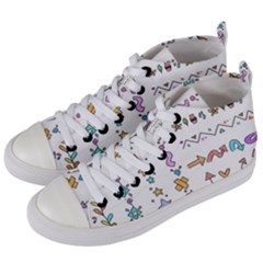 Doodles Border Letter Ornament Women s Mid-top Canvas Sneakers by Bedest