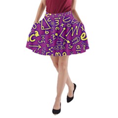 Background Doodles Math A-line Pocket Skirt by Bedest