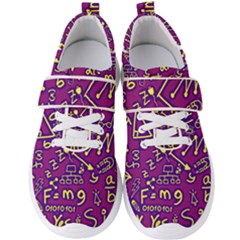 Background Doodles Math Men s Velcro Strap Shoes by Bedest