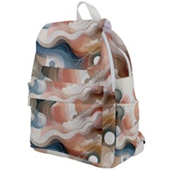 Abstract Pastel Waves Organic Top Flap Backpack by Grandong