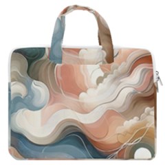 Abstract Pastel Waves Organic Macbook Pro 16  Double Pocket Laptop Bag  by Grandong