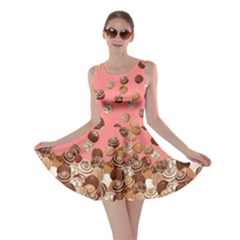 Chocolates Fall Pink Lollipop Candy Macaroon Cupcake Donut Skater Dress by CoolDesigns