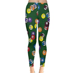 Billiards Green Leggings  by CoolDesigns