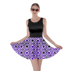 Diamond Casino Poker Print Purple Skater Dress by CoolDesigns