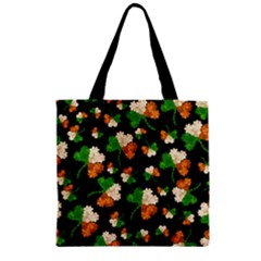 Clove Leaves Dark Shamrock Irish Day Zipper Grocery Tote Bag by CoolDesigns