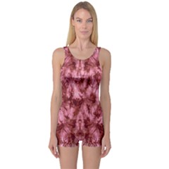 Red Tie Dye One Piece Boyleg Swimsuit by CoolDesigns