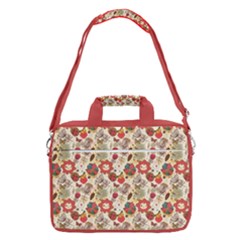 Red Floral Retro Style 13  Shoulder Laptop Bag 