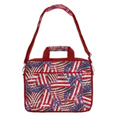 Usa Flag Design Red Blue Water 13  Shoulder Laptop Bag  by CoolDesigns