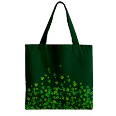 Shamrock Green Fall Zipper Grocery Tote Bag by CoolDesigns