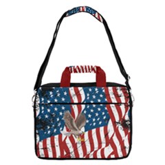 Eagle Flag Full Rust Print Red & White 13  Shoulder Laptop Bag  by CoolDesigns