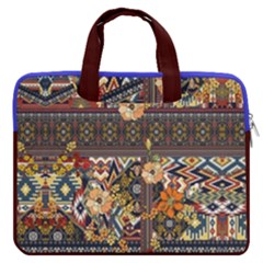 Patchwork Flowers Dark Colorful Double Pocket Laptop Bag (16 ) by CoolDesigns