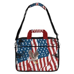 Eagle Flag Full Rust Print Red & White 16  Shoulder Laptop Bag  by CoolDesigns