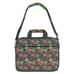 Forest Green Plumeria Hibiscus Flowers 13  Shoulder Laptop Bag  by CoolDesigns