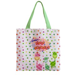 Pale Green Dadd s Little Princess Zipper Grocery Tote Bag by CoolDesigns