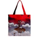 Red Giraffe Lovers Pattern Zipper Grocery Tote Bag View1