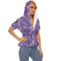 Orchid Abstract Pattern Star Lightweight Drawstring Hooded Top View3