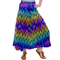 Dotted Rows Ring Pattern Colorful Satin Palazzo Pants by CoolDesigns