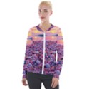 Sea Beach Water Sunset Ocean Velvet Zip Up Jacket View1