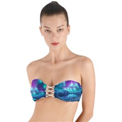 Lake Aurora Borealis Twist Bandeau Bikini Top