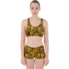 Peacock Feathers Green Yellow Work It Out Gym Set by Bedest