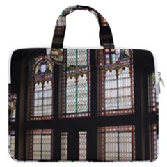 Stained Glass Window Krotoszyn Macbook Pro 16  Double Pocket Laptop Bag  by Cendanart