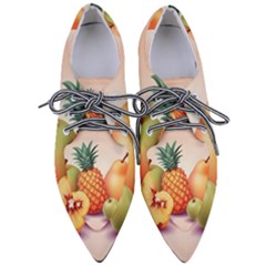 Fruit Pattern Apple Abstract Food Pointed Oxford Shoes by Proyonanggan