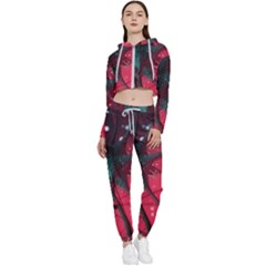 Coronavirus Corona Virus Cropped Zip Up Lounge Set by Cemarart