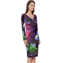 Graffiti Corazones Kingdom Saga Super Long Sleeve V-Neck Bodycon Dress  View3