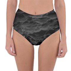 Black Sea Minimalist Dark Aesthetics Vaporwave Reversible High-waist Bikini Bottoms by Cemarart