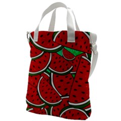 Summer Watermelon Fruit Canvas Messenger Bag by Cemarart