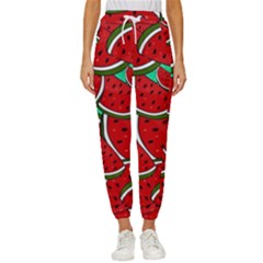 Summer Watermelon Fruit Women s Cropped Drawstring Pants by Cemarart