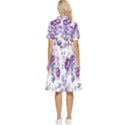 Flower-floral-design-paper-pattern-purple-watercolor-flowers-vector-material-90d2d381fc90ea7e9bf8355 Button Top Knee Length Dress View2