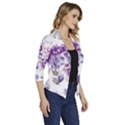 Flower-floral-design-paper-pattern-purple-watercolor-flowers-vector-material-90d2d381fc90ea7e9bf8355 Women s Draped Front 3/4 Sleeve Shawl Collar Jacket View3