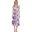 Flower-floral-design-paper-pattern-purple-watercolor-flowers-vector-material-90d2d381fc90ea7e9bf8355 V-Neck Drawstring Shoulder Sleeveless Maxi Dress View1