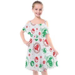 Christmas-texture-mapping-pattern-christmas-pattern-1bb24435f024a2a0b338c323e4cb4c29 Kids  Cut Out Shoulders Chiffon Dress by saad11