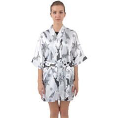 Gray-christmas-element-background-f4f0c9d44b5bbf0cb59e1f7f8d159344 Half Sleeve Satin Kimono  by saad11