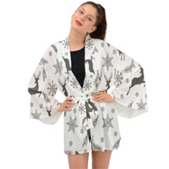 Gray-christmas-element-background-f4f0c9d44b5bbf0cb59e1f7f8d159344 Long Sleeve Kimono by saad11