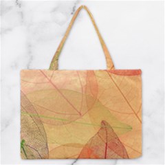 Leaves Patterns Colorful Leaf Pattern Zipper Medium Tote Bag by Cemarart