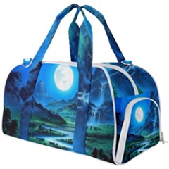 Bright Full Moon Painting Landscapes Scenery Nature Burner Gym Duffel Bag by Ndabl3x